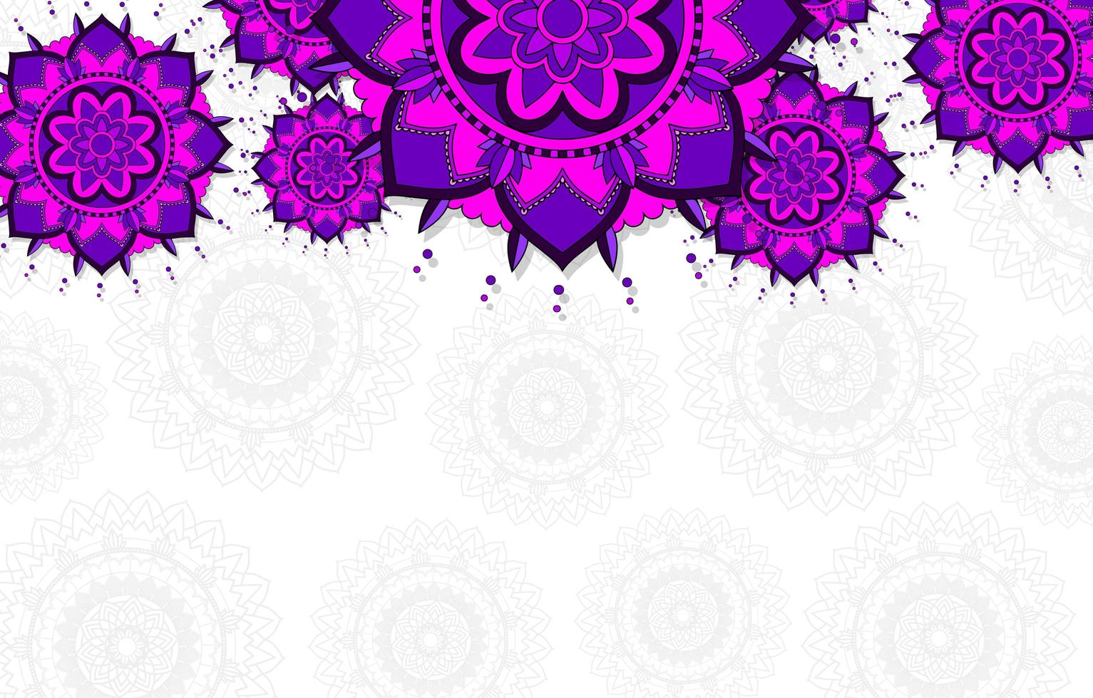 fundo roxo, azul mandala vetor