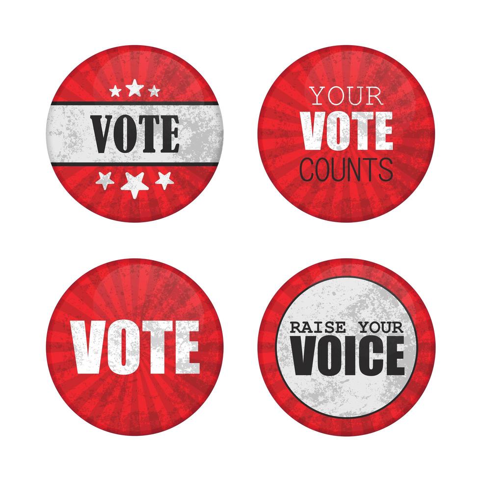 conjunto de pinos de botão de votação vetor
