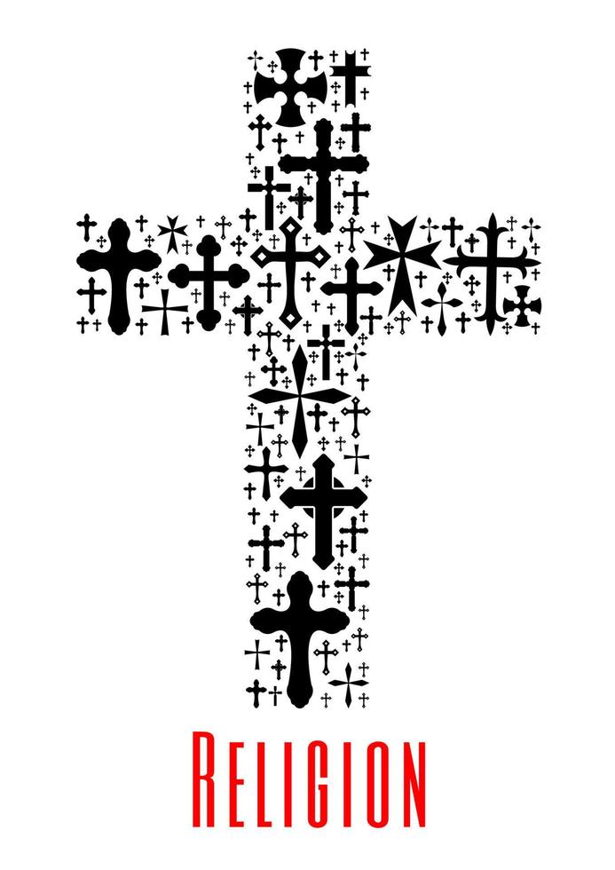 ícone de cruz do cristianismo. símbolo de religião vetor