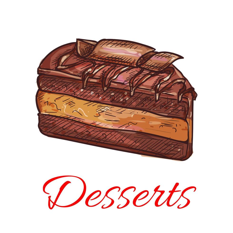 ícone de esboço de cupcake de chocolate. emblema de confeitaria vetor