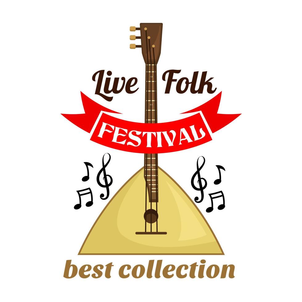 emblema do festival de música folclórica ao vivo vetor