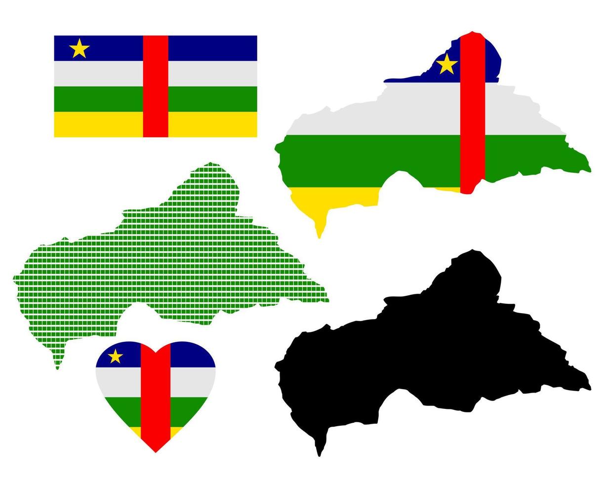 mapa da república da república centro-africana vetor