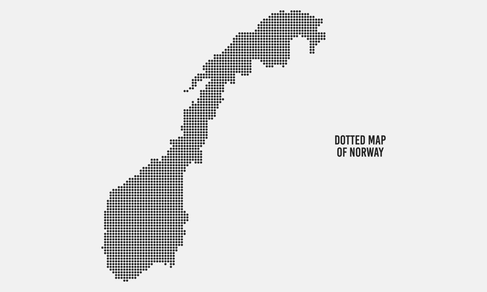 silhueta do mapa da noruega com estilo pontilhado preto simples vetor
