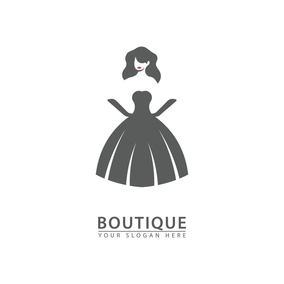 logotipo de ícone de boutique feminina abstrata vetor