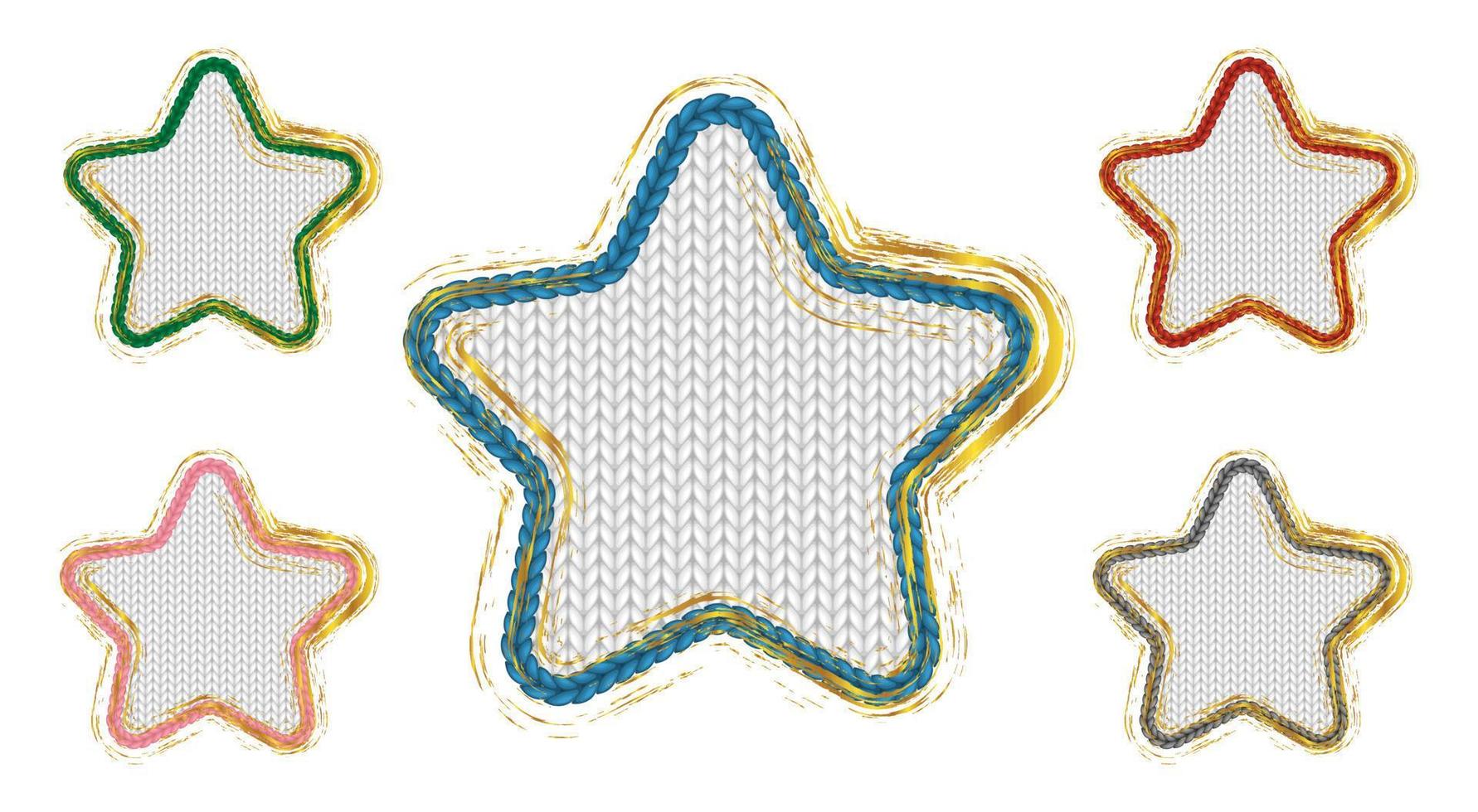 moldura de estrela de natal com borda de malha para banner de férias ou modelo de cartão de saudação. design de sublimação para caneca ou camiseta. conjunto de rótulos geométricos para folheto de venda de inverno vetor