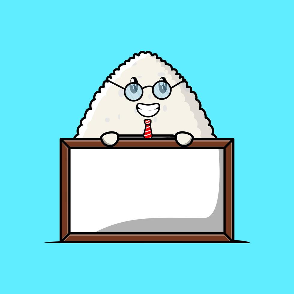 personagem de professor de sushi japonês de arroz bonito dos desenhos animados vetor