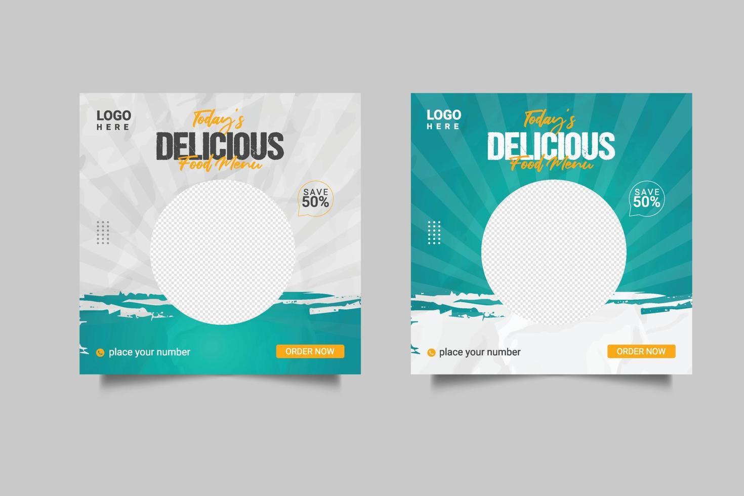 promoção de mídia social de alimentos e design de postagem de banner vetor