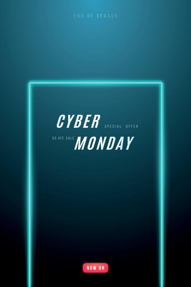 design promocional de segunda-feira cibernética. vetor