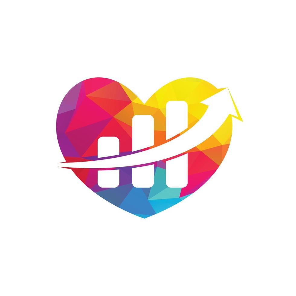 design de ícone de vetor de modelo de logotipo de finanças de negócios. financiar o logotipo do conceito de forma de coração.