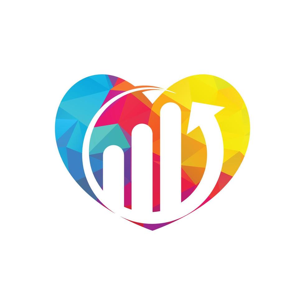 design de ícone de vetor de modelo de logotipo de finanças de negócios. financiar o logotipo do conceito de forma de coração.