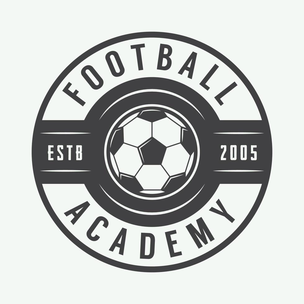 futebol vintage ou logotipo de futebol, emblema, distintivo. ilustração vetorial vetor