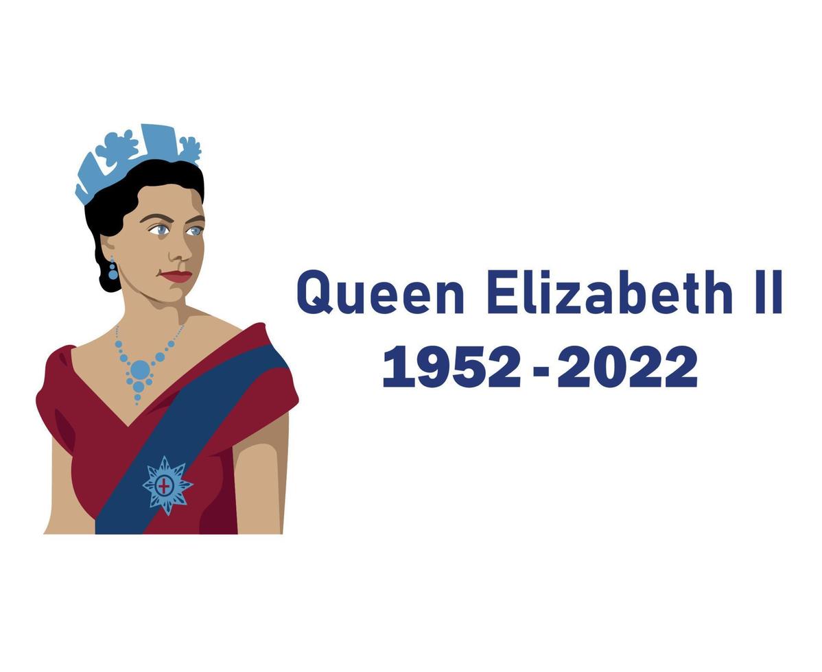 rainha elizabeth jovem retrato 1952 2022 azul britânico reino unido nacional europa país ilustração vetorial design abstrato vetor