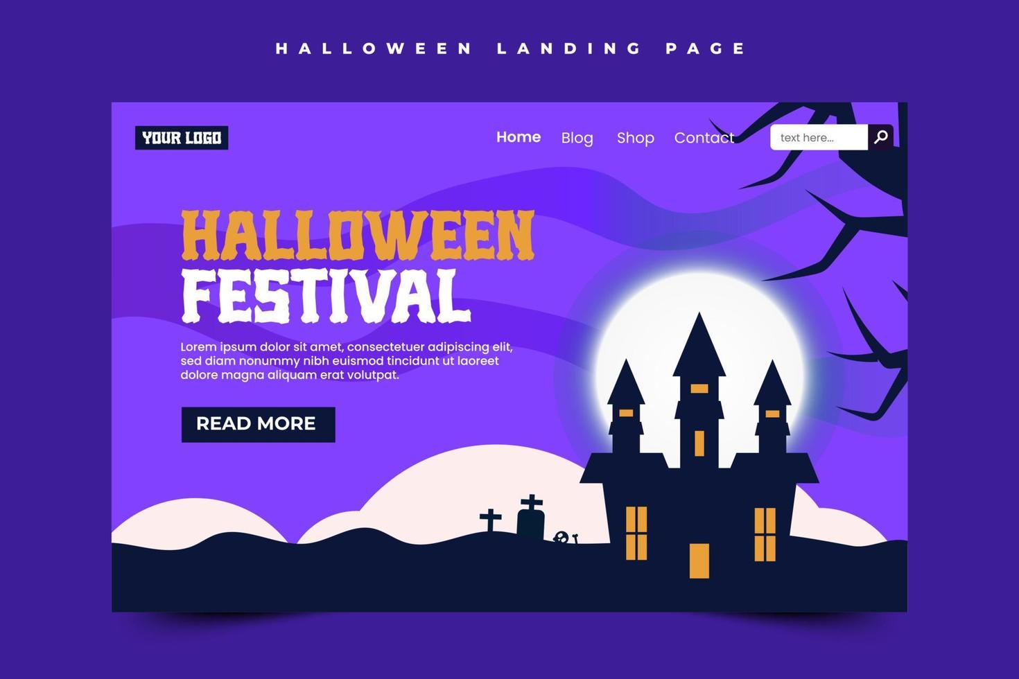 modelo de design gráfico com tema de halloween fácil de personalizar design simples e elegante vetor