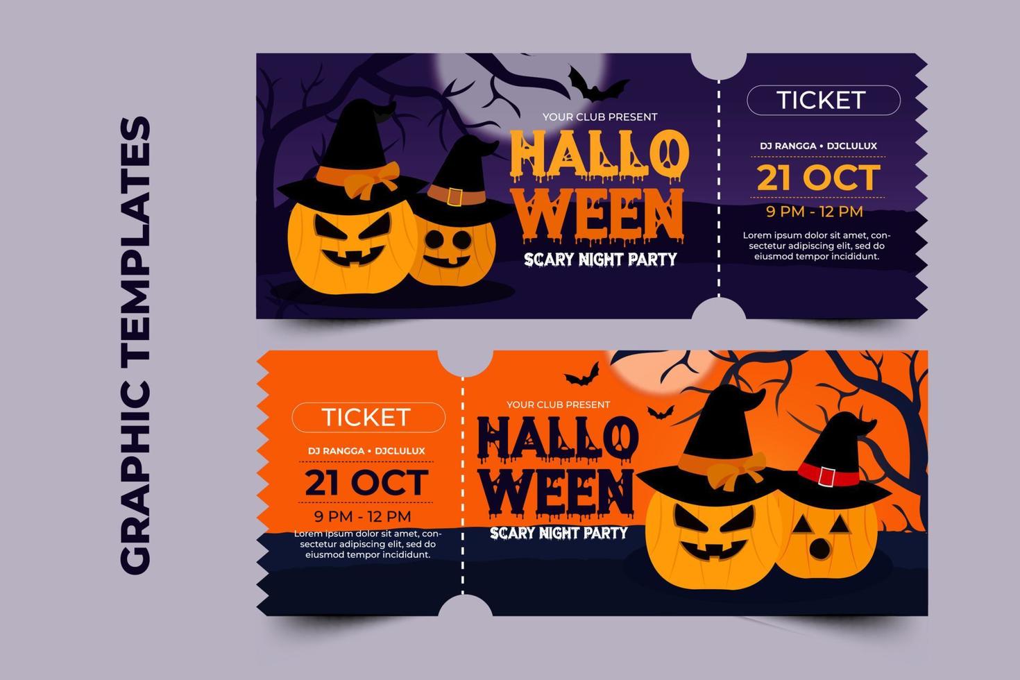 modelo de design gráfico com tema de halloween fácil de personalizar design simples e elegante vetor