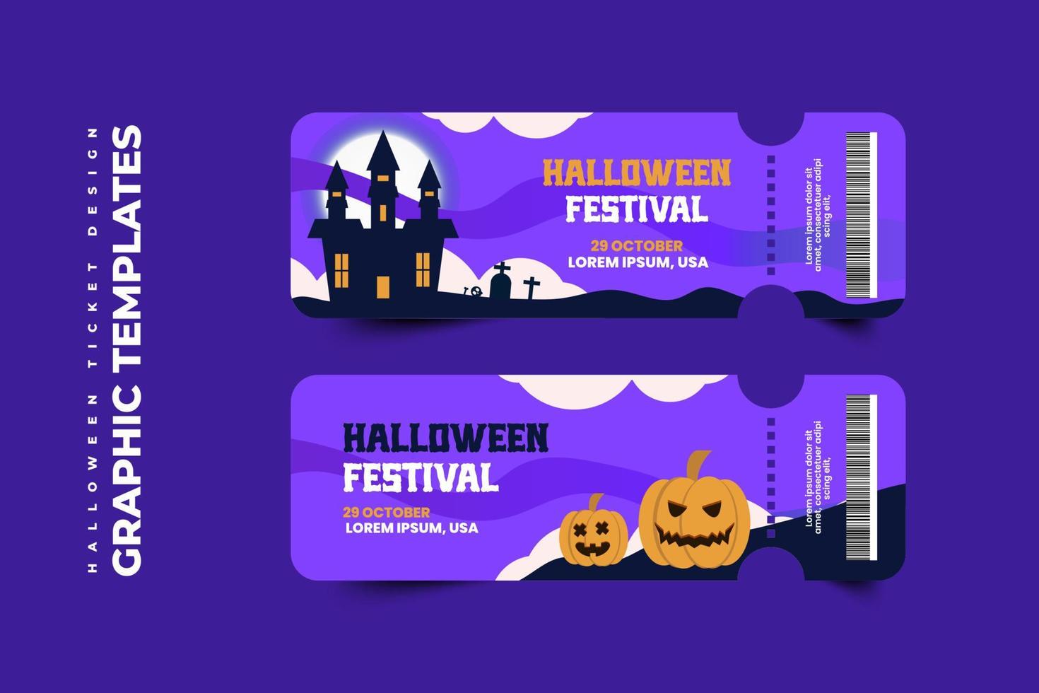 modelo de design gráfico com tema de halloween fácil de personalizar design simples e elegante vetor