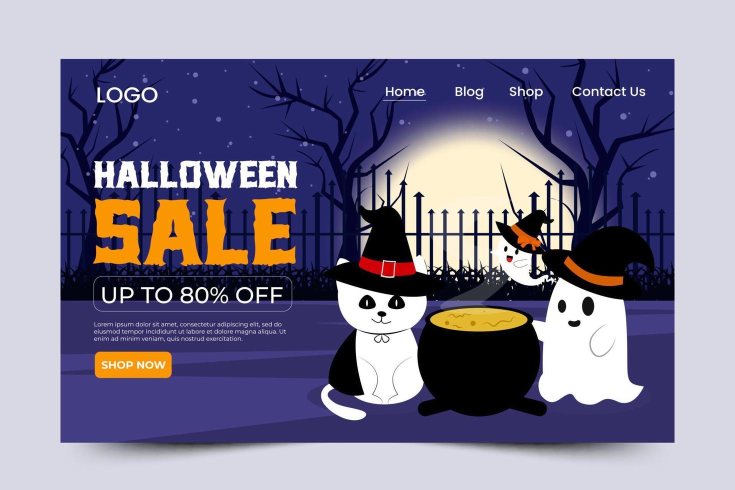 modelo de design gráfico com tema de halloween fácil de personalizar design simples e elegante vetor