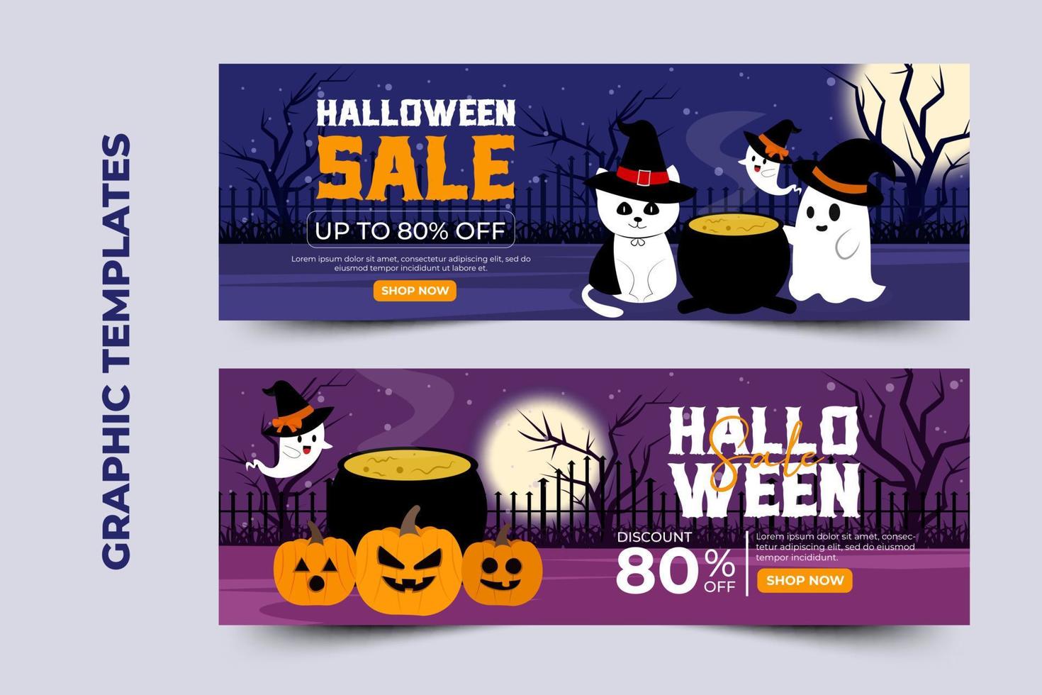 modelo de design gráfico com tema de halloween fácil de personalizar design simples e elegante vetor