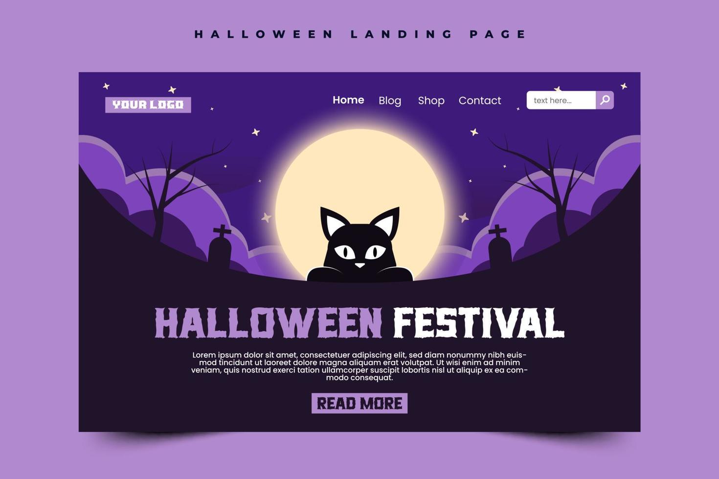 modelo de design gráfico com tema de halloween fácil de personalizar design simples e elegante vetor