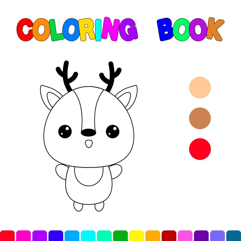 livro para colorir com uma página deer.coloring para jogos kids.educational para crianças pré-escolares. planilha vetor