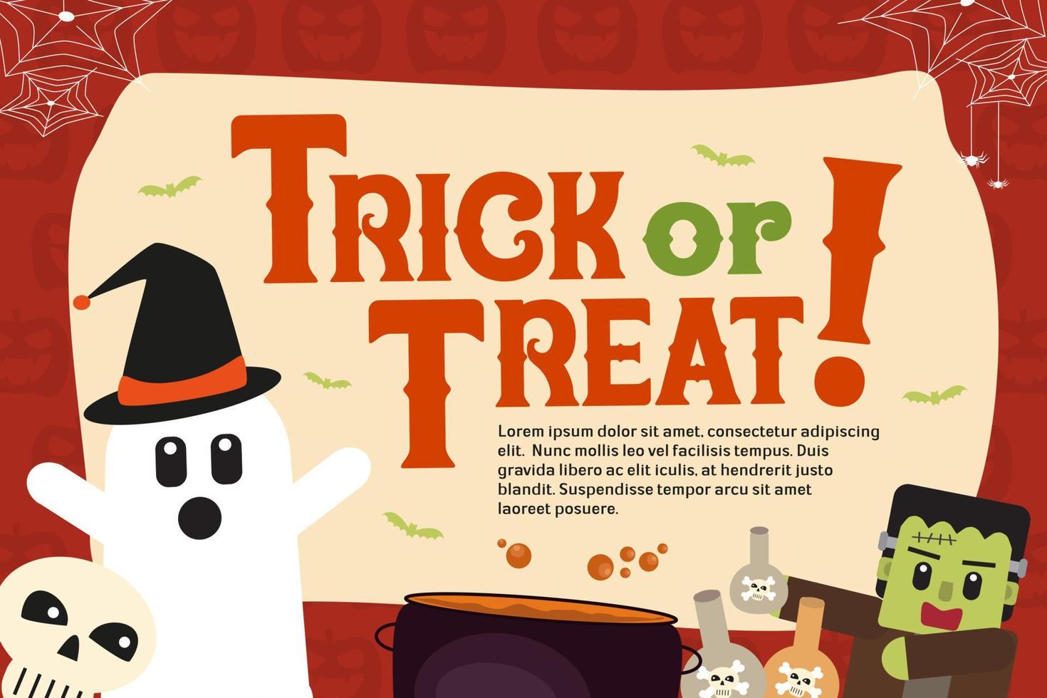 modelo de design gráfico com tema de halloween fácil de personalizar design simples e elegante vetor