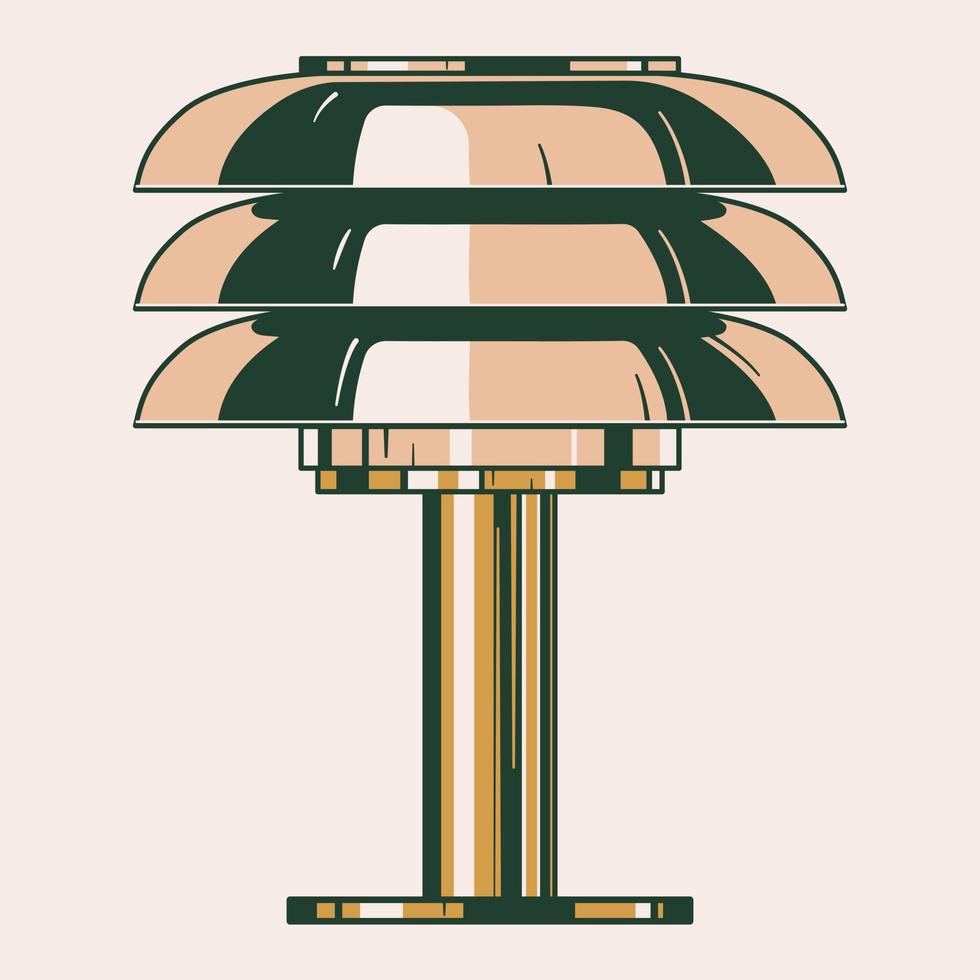 impressão de vetor de design de ícone de ilustração de lâmpada retrô vintage