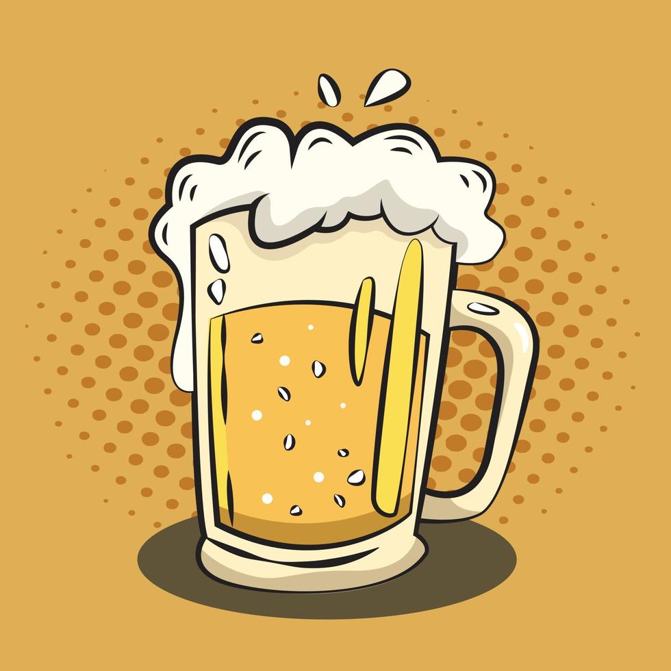 ilustração de cerveja desenhada de mão. fundo de cerveja em estilo cartoon vetor