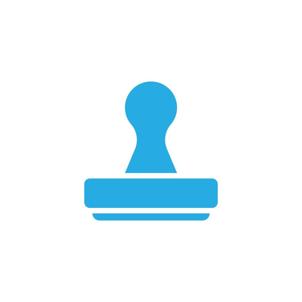 eps10 vector azul aceito ícone sólido de carimbo isolado no fundo branco. símbolo de carimbo aprovado em um estilo moderno simples e moderno para o design do seu site, logotipo e aplicativo móvel