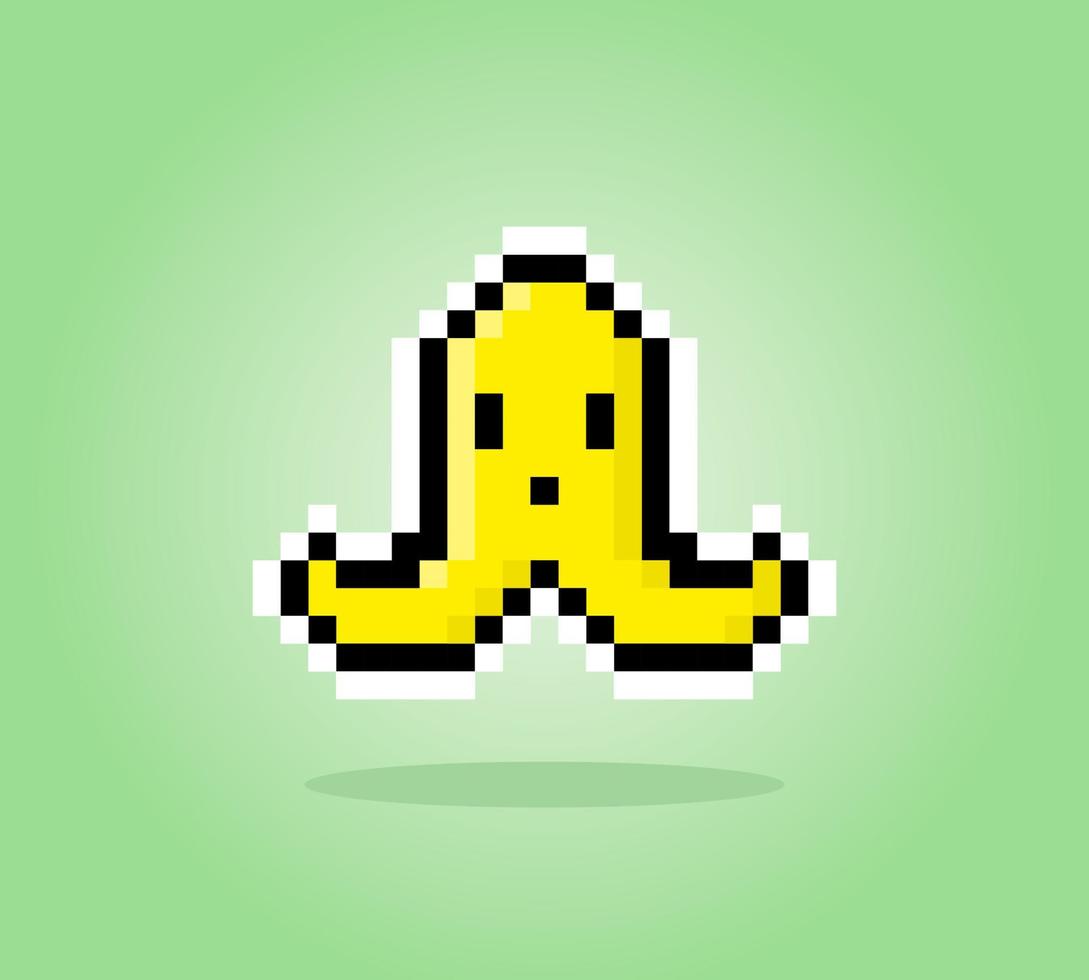 personagem banana pixel de 8 bits. comida na ilustração do vetor de ativos de jogo de 8 bits.