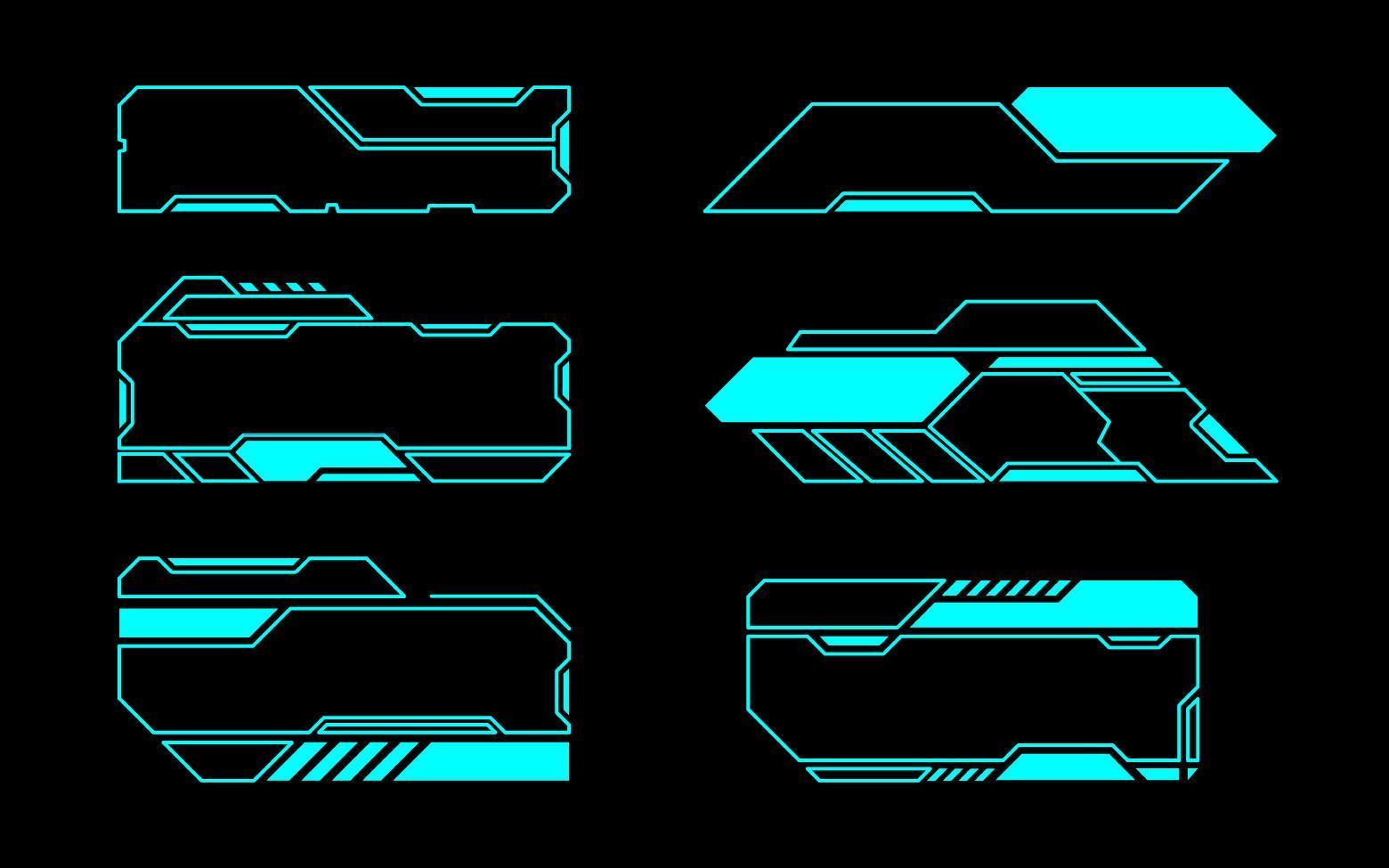 conjunto de quadro geométrico angular de interface futura vetor