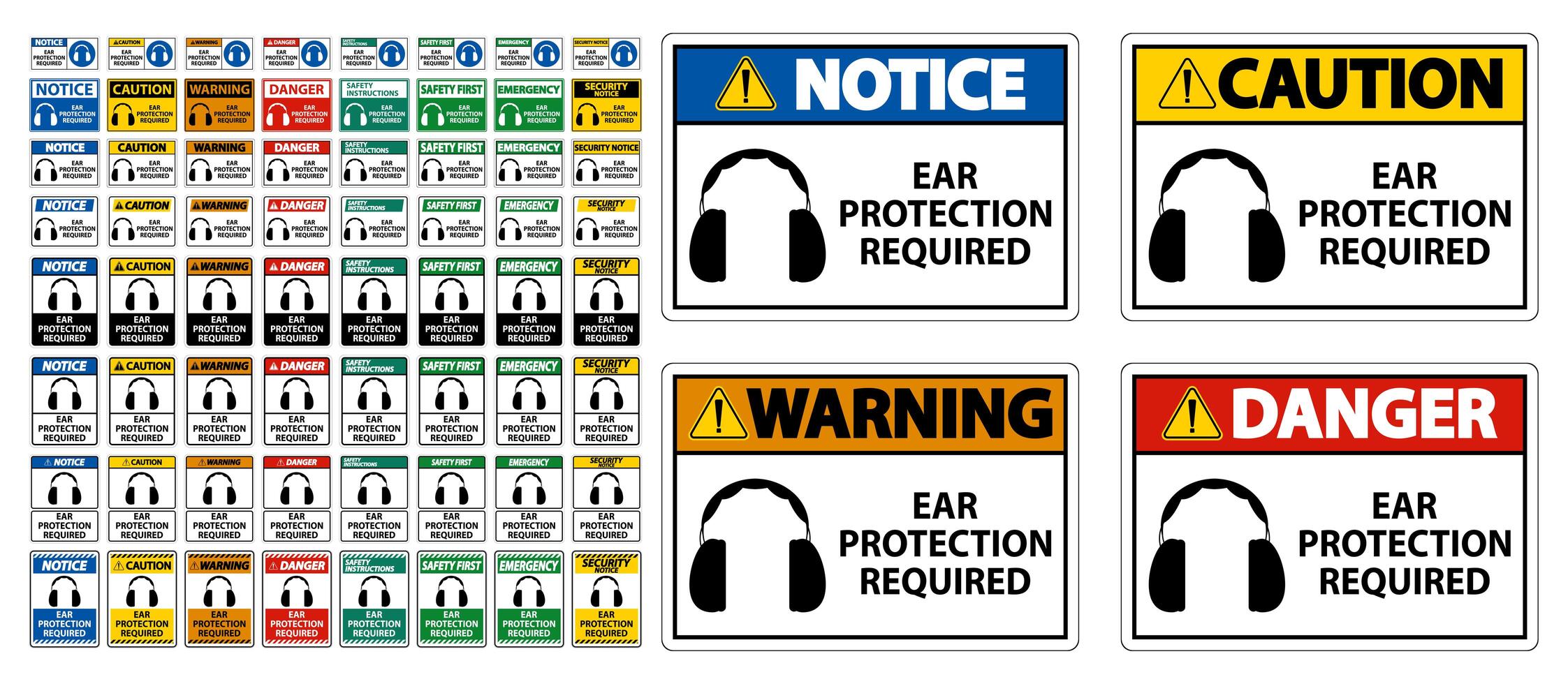 proteção auricular necessário símbolo conjunto de sinais vetor