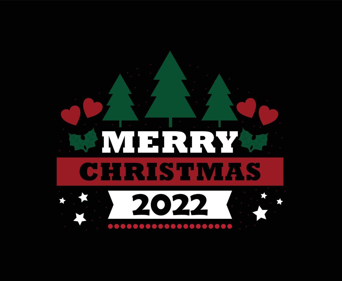 feliz natal 2022 design de camiseta vetorial vetor