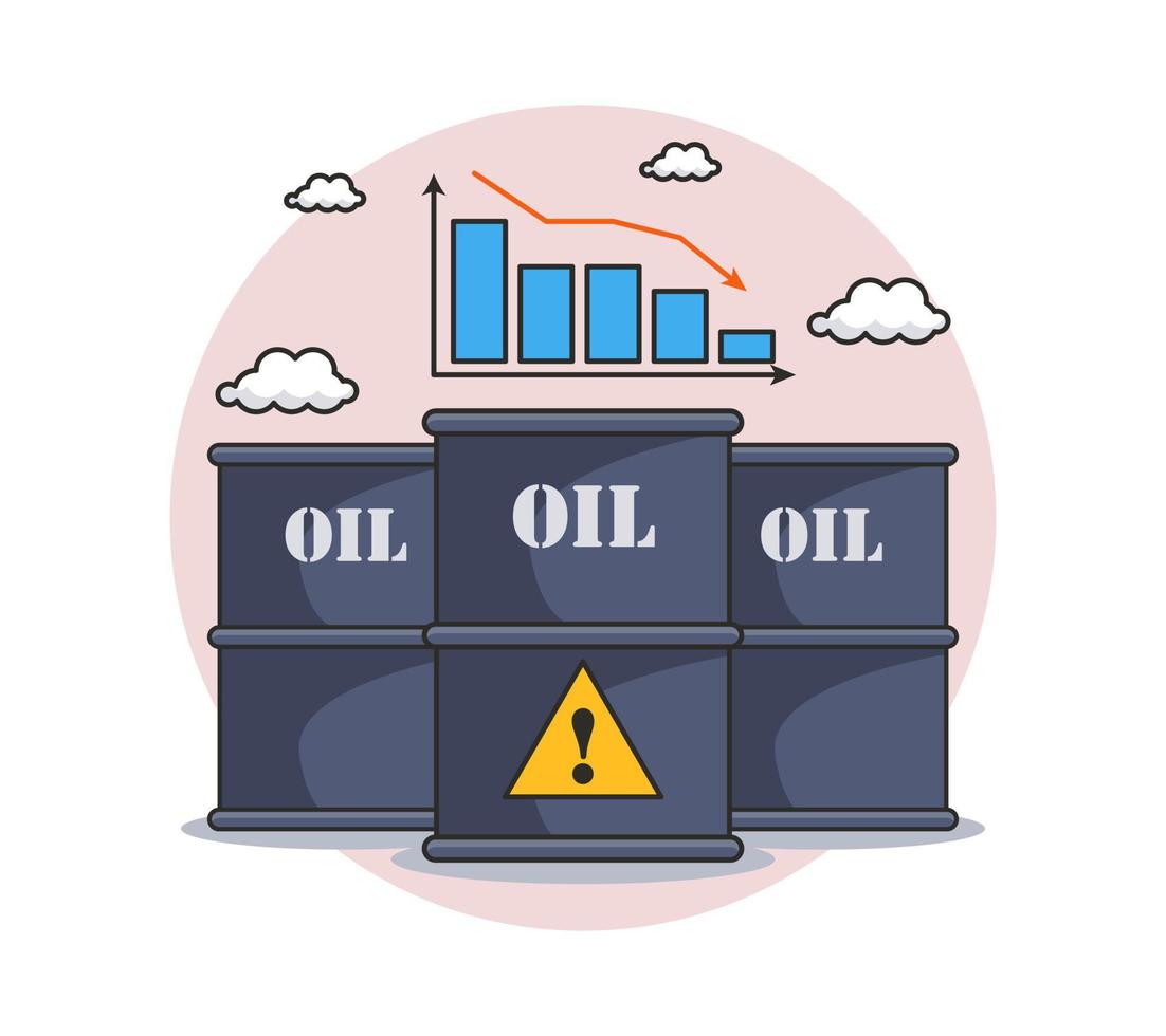 ilustração da crise do petróleo, energia de crise, questão global vetor