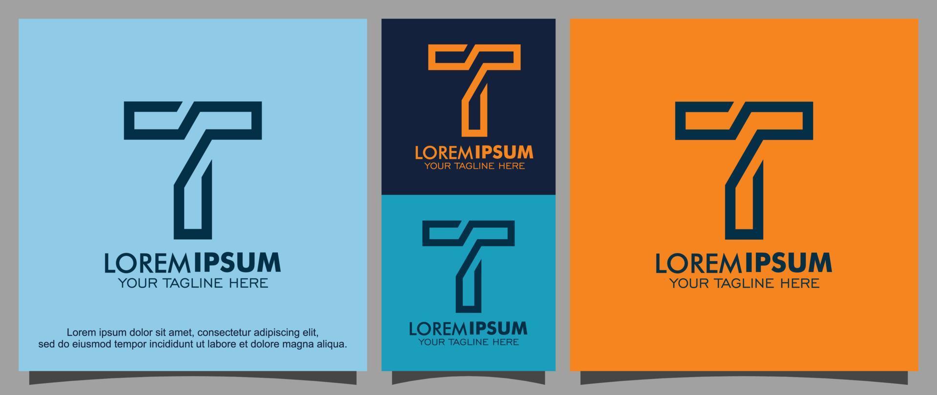 modelo de design de logotipo moderno letra t vetor