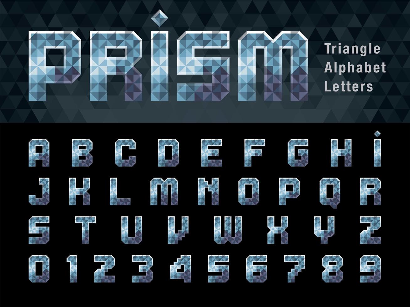 números e letras do alfabeto prisma vetor