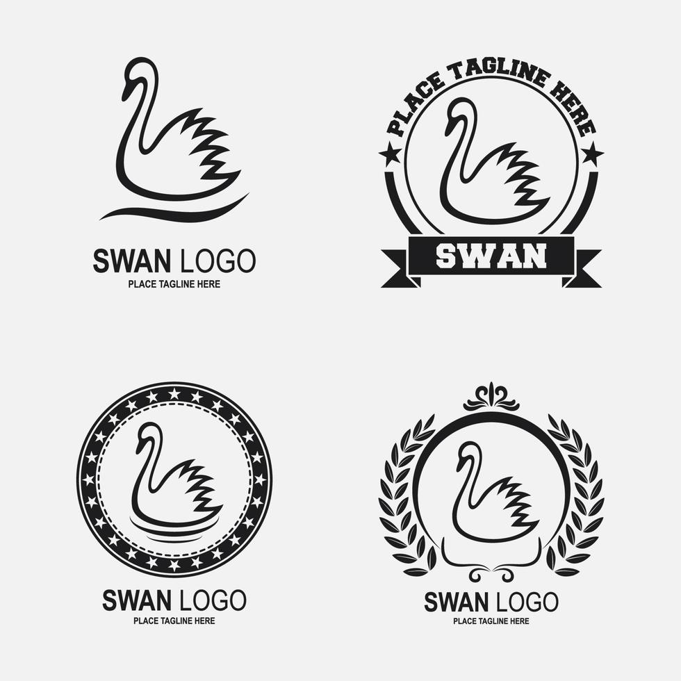 ícone de cisne e logotipo. ilustração vetorial vetor