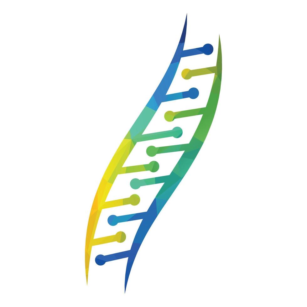 design de logotipo de vetor de genética científica. análise genética, pesquisa de código de biotecnologia dna. cromossoma do genoma da biotecnologia.