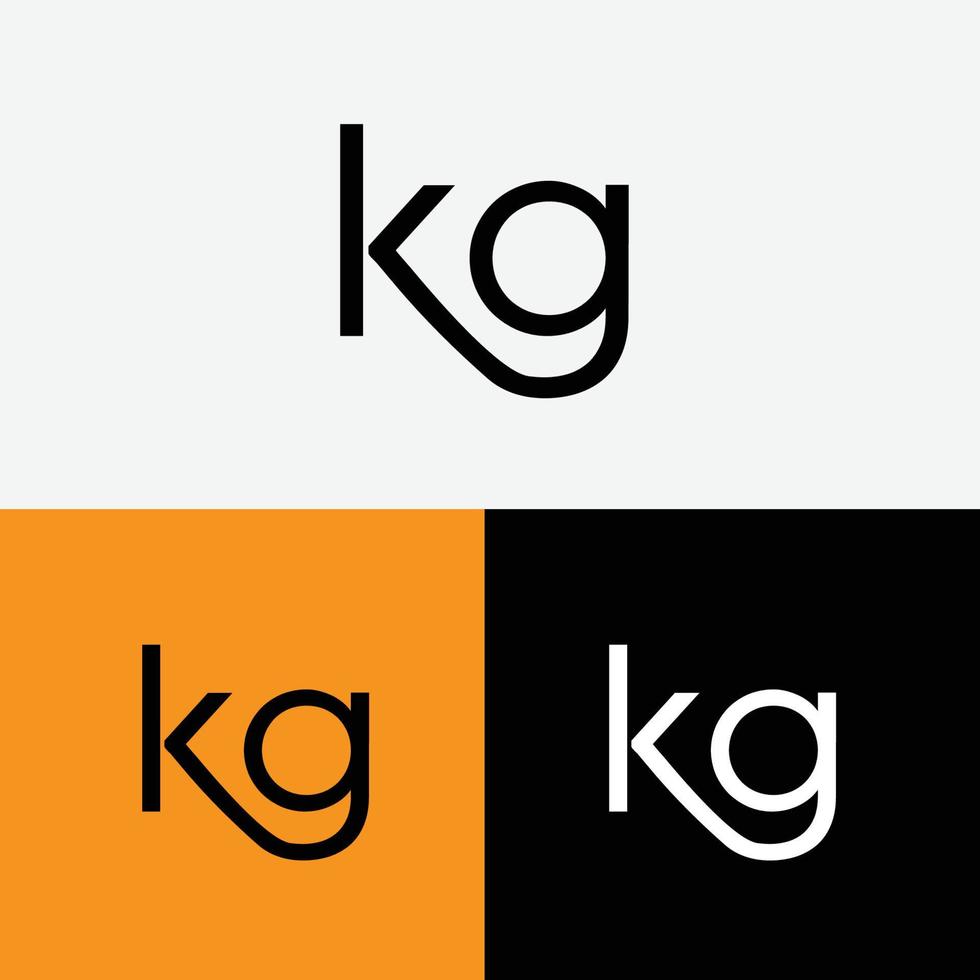 kg logotipo inicial vetor