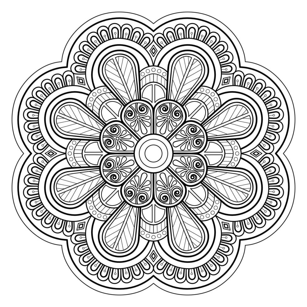 padrão de mandala uese para livro de colorir. design de papel de parede de arte vetor