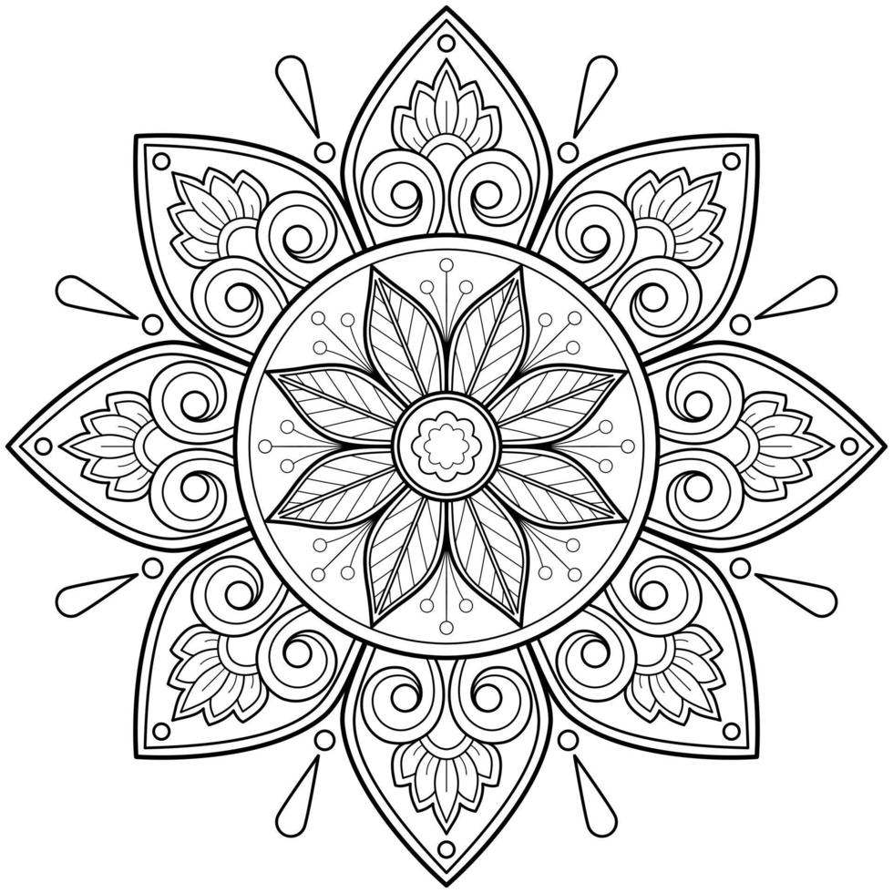 padrão de mandala uese para livro de colorir. design de papel de parede de arte vetor