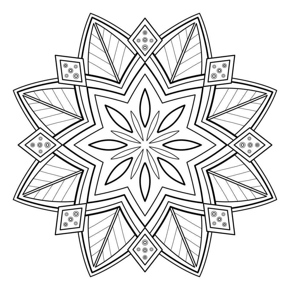 mandala arte digital padrão arte na parede livro de colorir padrão de renda o desenho de tatuagem para uma camisa de pintura de papel de parede e design de adesivo de estêncil de azulejo ornamento de círculo decorativo em estilo oriental étnico vetor