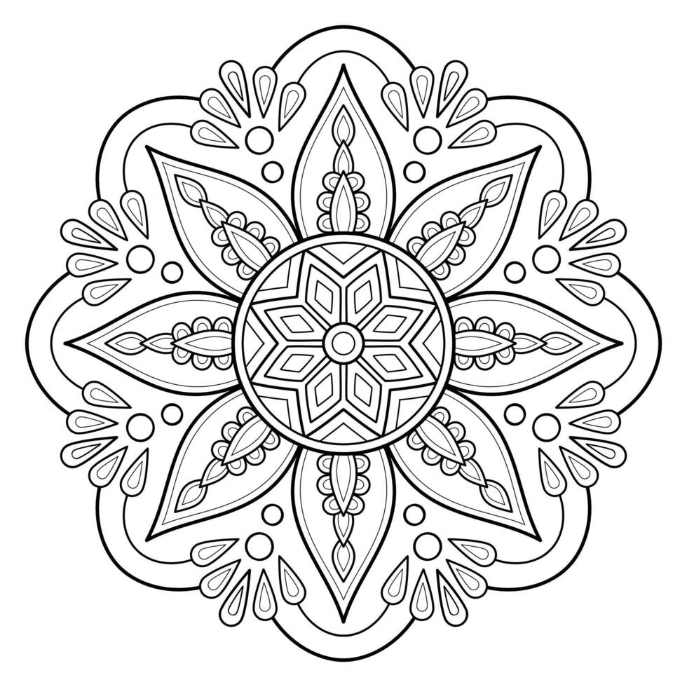 padrão de mandala para livro de colorir. mandala arte digital vetor