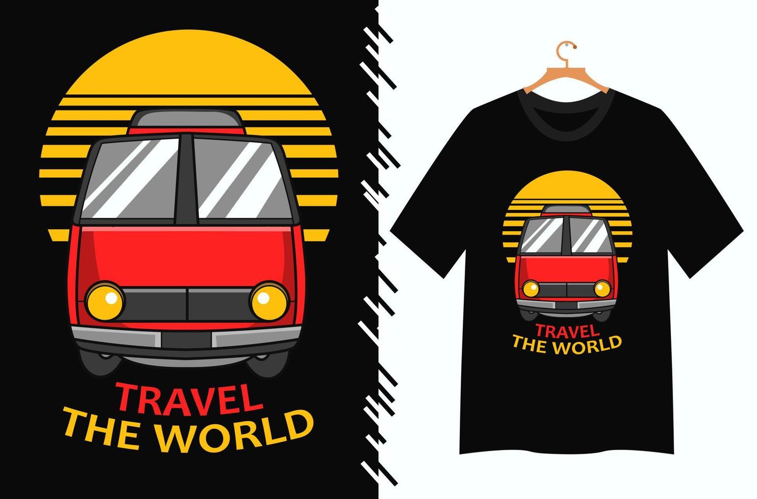 design de camiseta de citação de viagem vetor