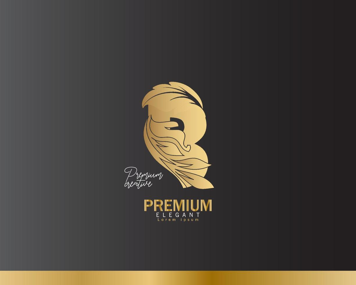 logotipo premium vector b em duas variações de cores. belo design de logotipo para marca de empresa de luxo. design de identidade elegante em azul e dourado