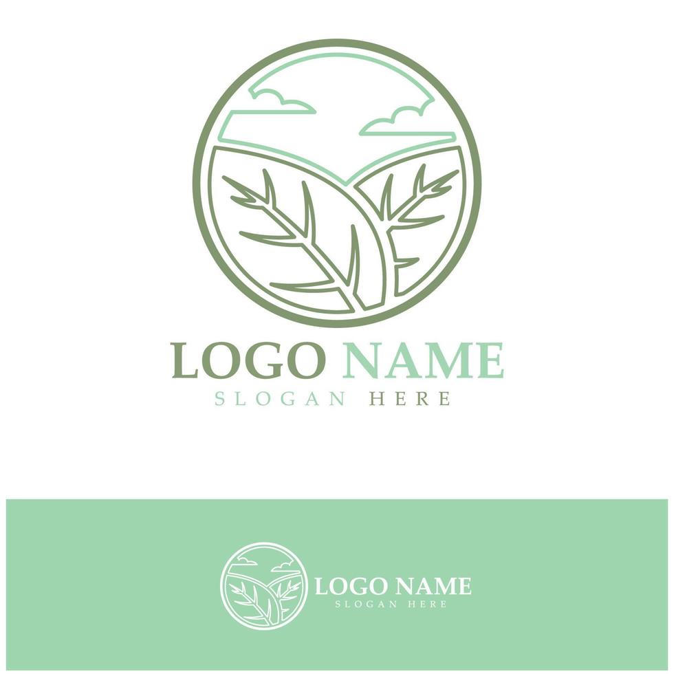 logotipo de árvore abstrata para floresta e parque nature.with uma combinação de elementos de linha .vector para projetos de negócios, agricultura, conceitos ecológicos, vegetação e beleza natural. vetor