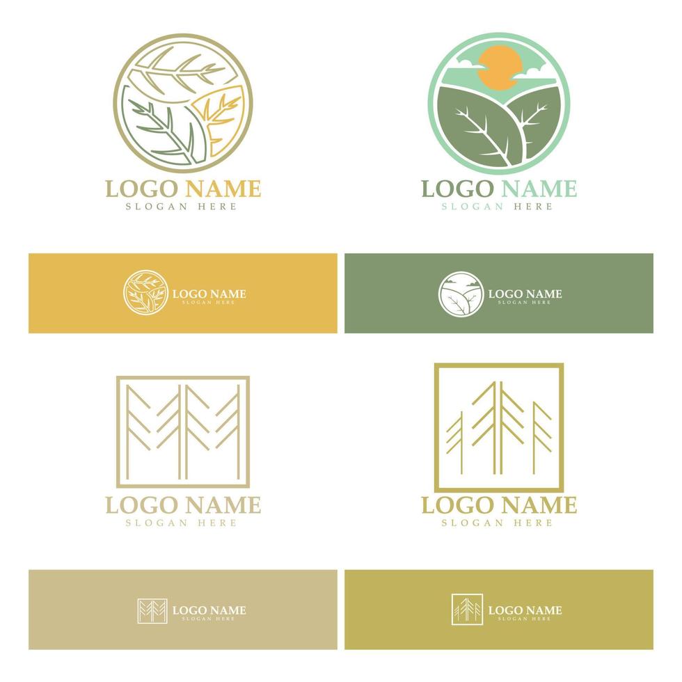 logotipo de árvore abstrata para floresta e parque nature.with uma combinação de elementos de linha .vector para projetos de negócios, agricultura, conceitos ecológicos, vegetação e beleza natural. vetor