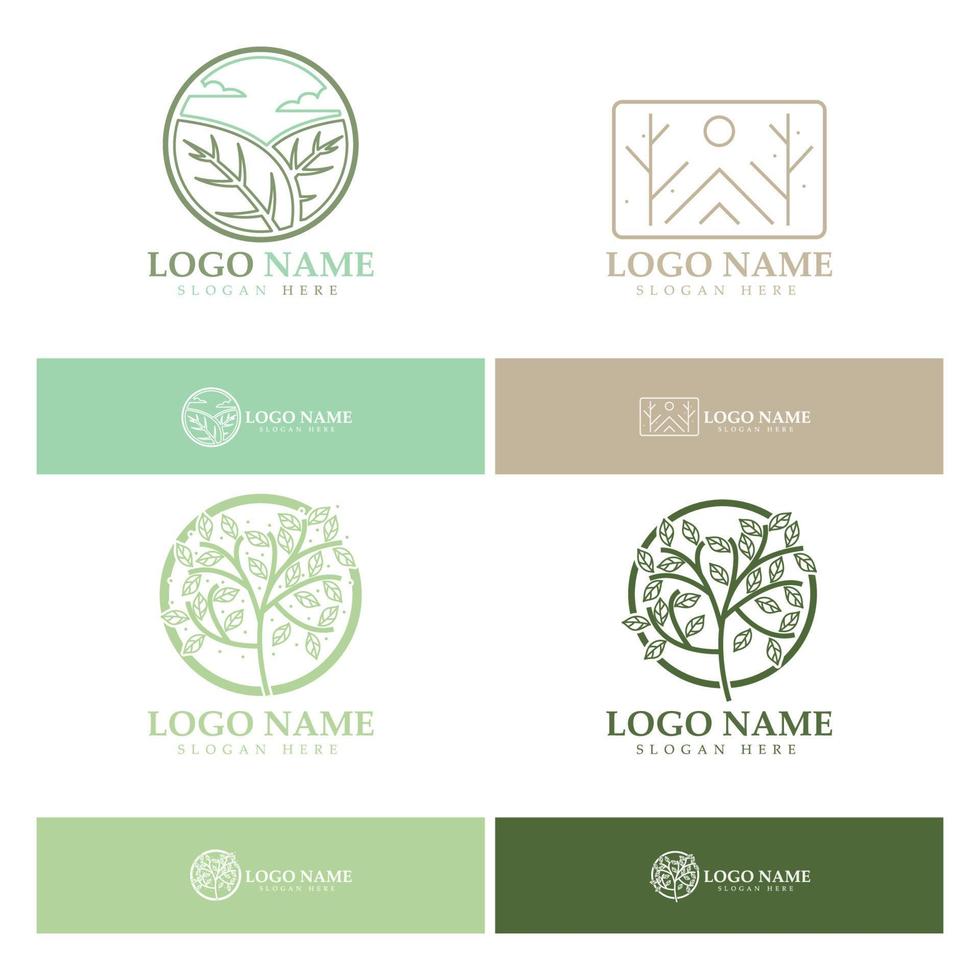 logotipo de árvore abstrata para floresta e parque nature.with uma combinação de elementos de linha .vector para projetos de negócios, agricultura, conceitos ecológicos, vegetação e beleza natural. vetor