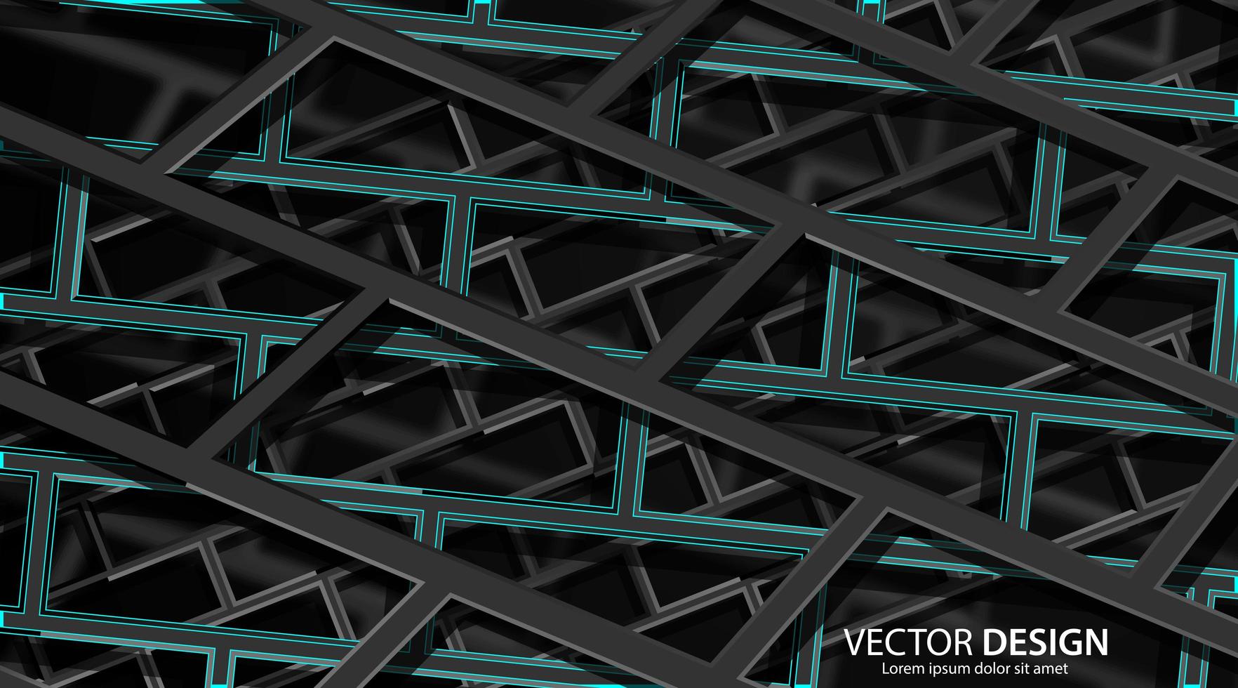 abstrato 3d preto e verde escuro arquitetura fundo geométrico vetor