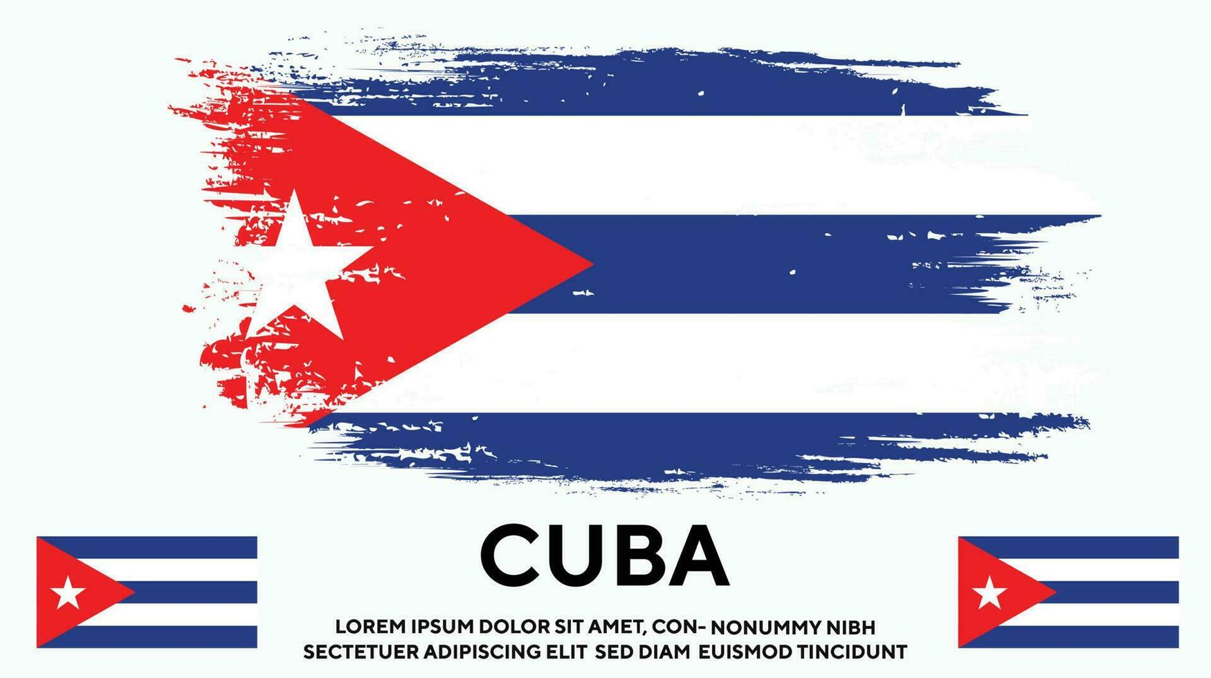 vetor de design de bandeira de cuba de textura grunge desbotada