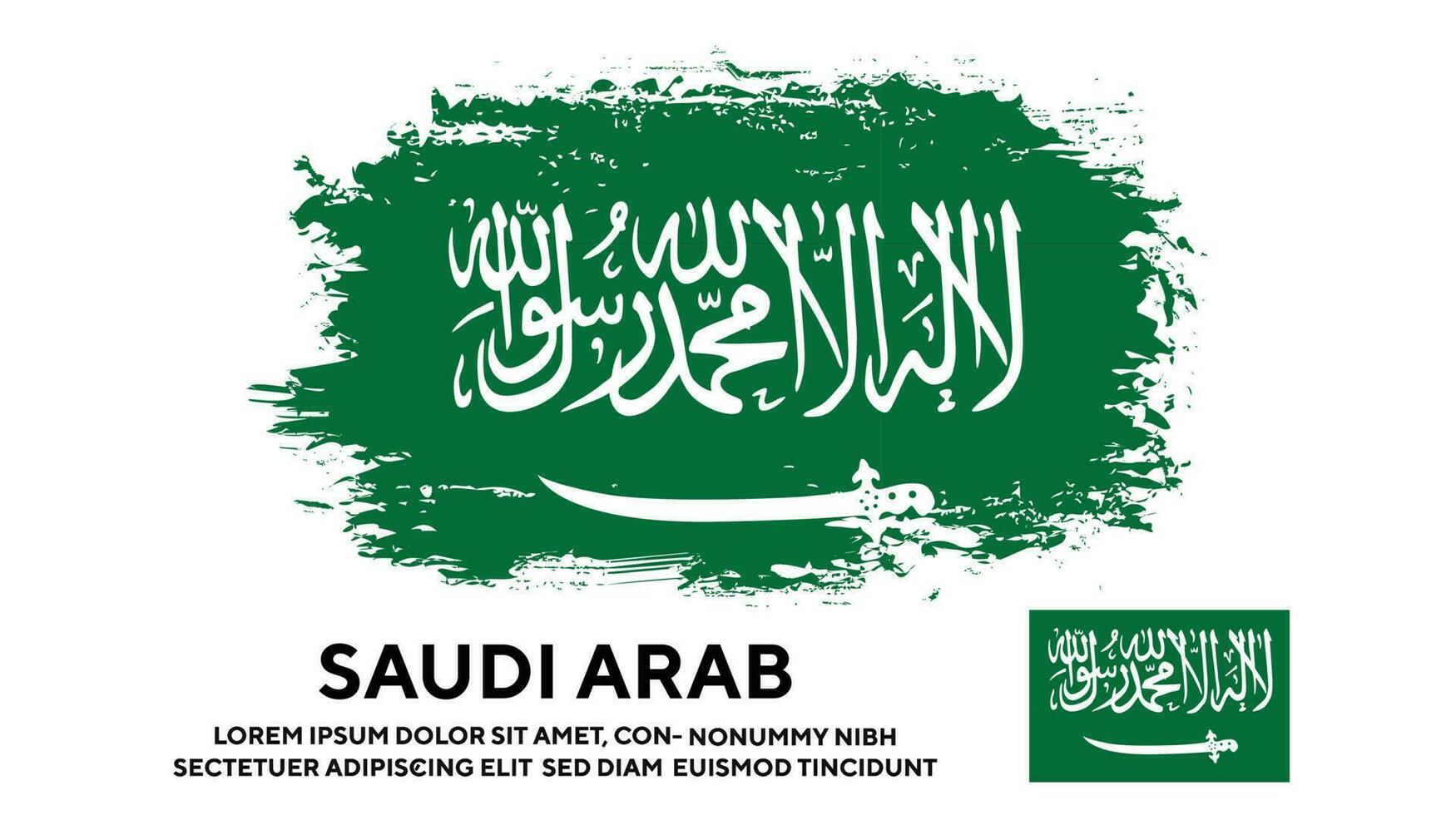 vetor de design de bandeira árabe saudita de textura grunge desbotada