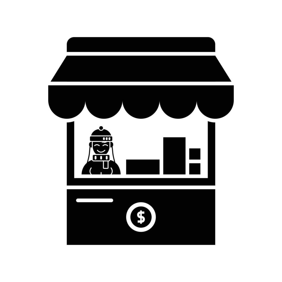 ícone de quiosque preto adequado para o seu negócio financeiro vetor